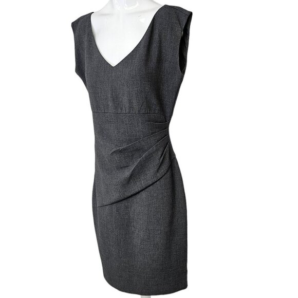 Diane Von Furstenberg  Bevin Ruched Stretch Jersey Sheath Dress Size 10 Gray - Picture 12 of 12